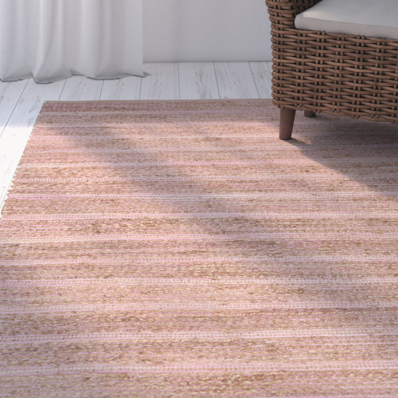 Highland Dunes Abia Handmade Flatweave Jute/Sisal Light Pink Area Rug